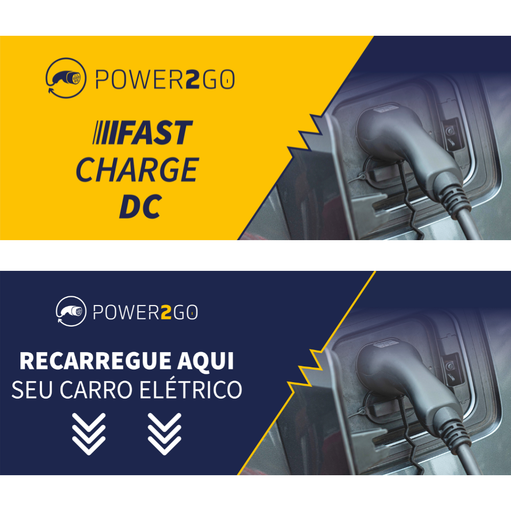 Placa de Sinalização para Ponto de Recarga de Carros Elétricos – Modelos AC e DC