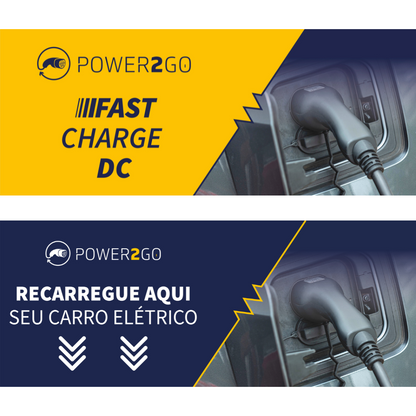 Placa de Sinalização para Ponto de Recarga de Carros Elétricos – Modelos AC e DC